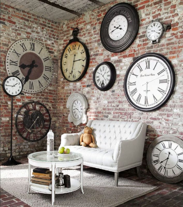 Часы для гостиной — интересный декор для дизайна гостиной (65 фото идей) #19