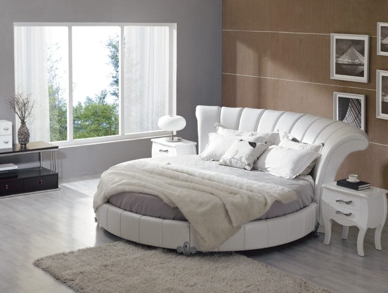 Круглая кровать в спальне — фото красивых моделей в интерьере спальни #5