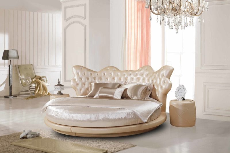 Круглая кровать в спальне — фото красивых моделей в интерьере спальни #3