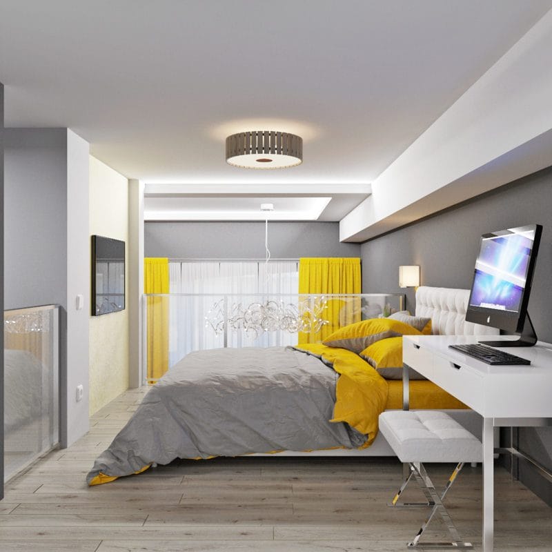 Желтая спальня — фото идеального сочетания желтого цвета в интерьере #16