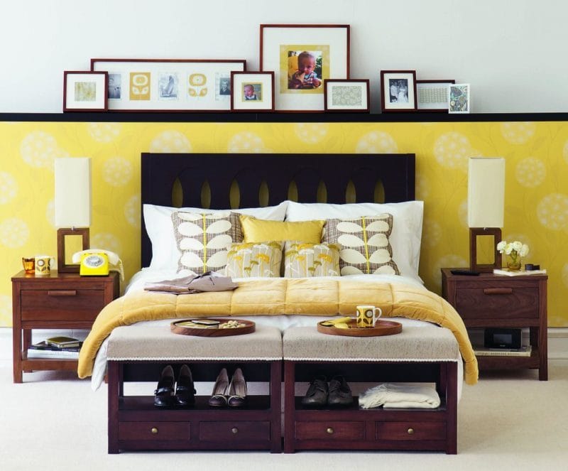 Желтая спальня — фото идеального сочетания желтого цвета в интерьере #20