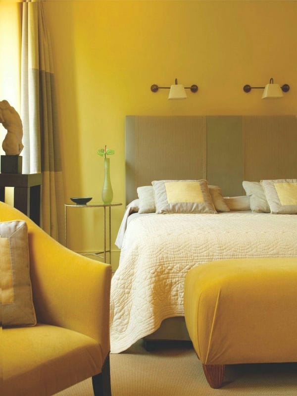 Желтая спальня — фото идеального сочетания желтого цвета в интерьере #45