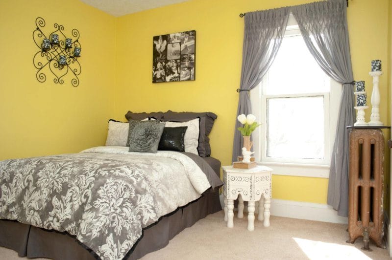 Желтая спальня — фото идеального сочетания желтого цвета в интерьере #47