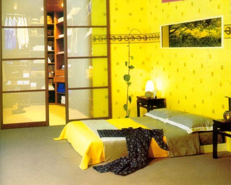 Желтая спальня — фото идеального сочетания желтого цвета в интерьере #52