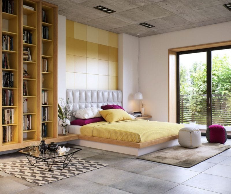 Желтая спальня — фото идеального сочетания желтого цвета в интерьере #53