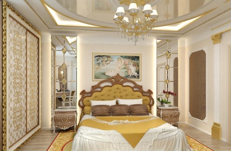 Золотая спальня: роскошный и гламурный дизайн (86 фото) #11