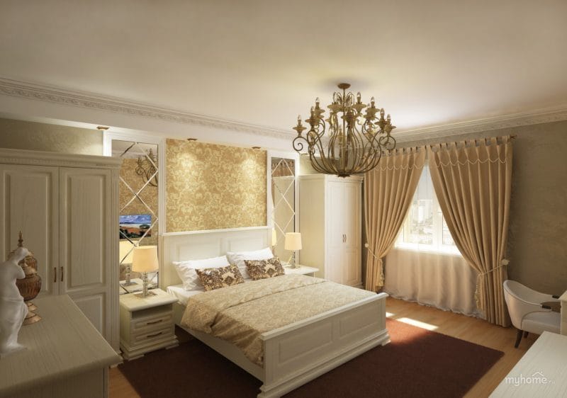 Золотая спальня: роскошный и гламурный дизайн (86 фото) #12