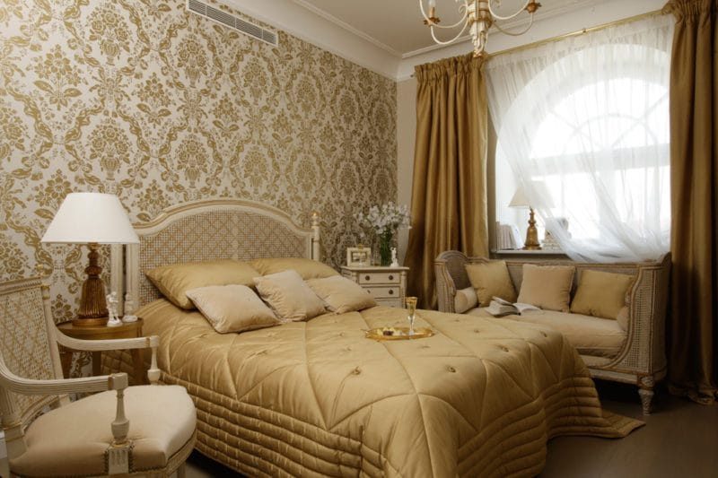Золотая спальня: роскошный и гламурный дизайн (86 фото) #35