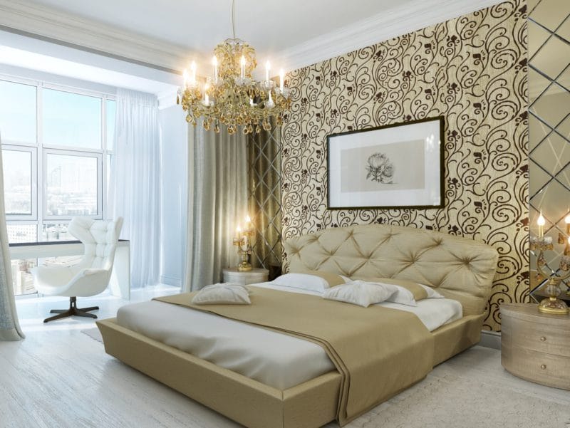 Золотая спальня: роскошный и гламурный дизайн (86 фото) #19