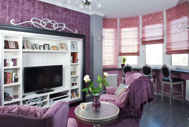 Фиолетовая гостиная — практические советы идеального сочетания (77 фото) #42