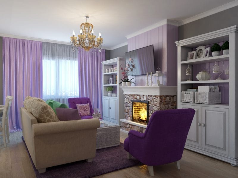 Фиолетовая гостиная — практические советы идеального сочетания (77 фото) #16