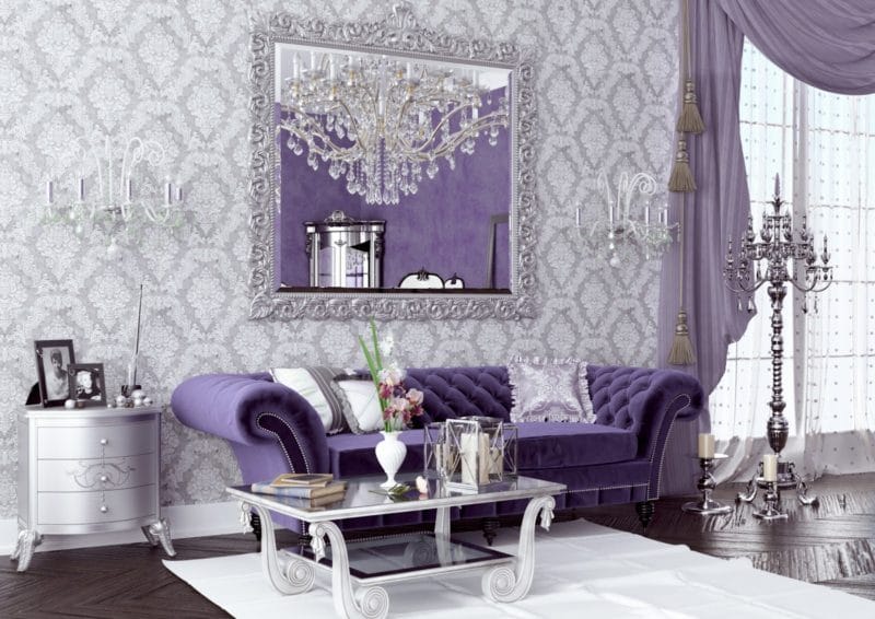 Фиолетовая гостиная — практические советы идеального сочетания (77 фото) #45