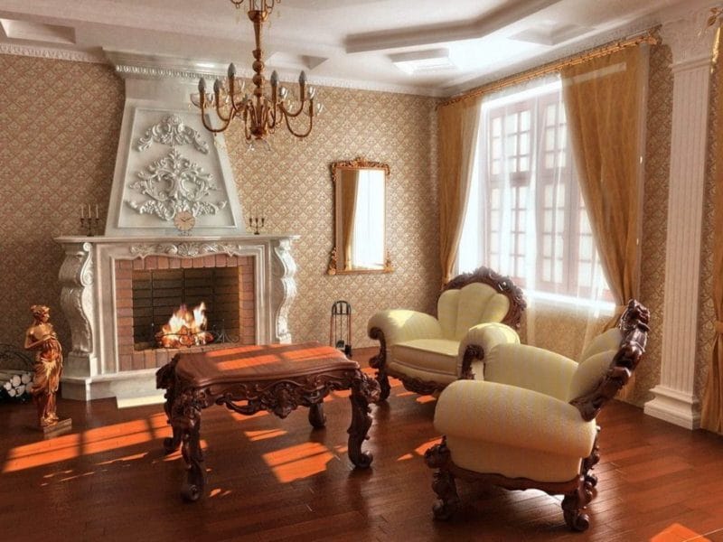 Гостиная в стиле барокко — 58 фото идей дизайна интерьера #47