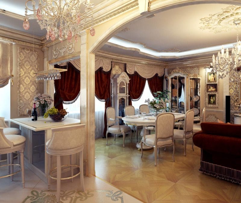 Гостиная в стиле барокко — 58 фото идей дизайна интерьера #37