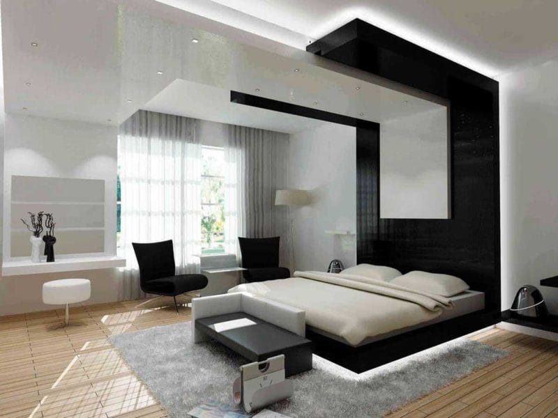 Дизайн гостиной-спальни — как совместить два интерьера? 80 фото необычных идей зонирования. #26