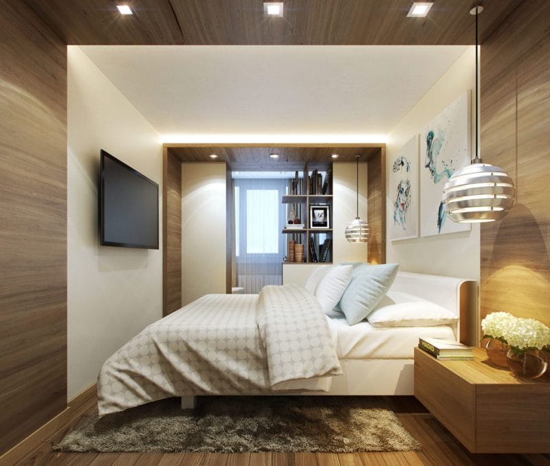 Дизайн гостиной-спальни — как совместить два интерьера? 80 фото необычных идей зонирования. #29