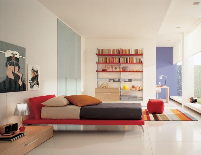 Дизайн гостиной-спальни — как совместить два интерьера? 80 фото необычных идей зонирования. #22