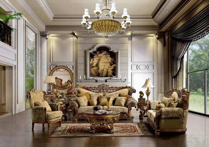 Золотая гостиная: элегантный и роскошный дизайн на 90 фото #24