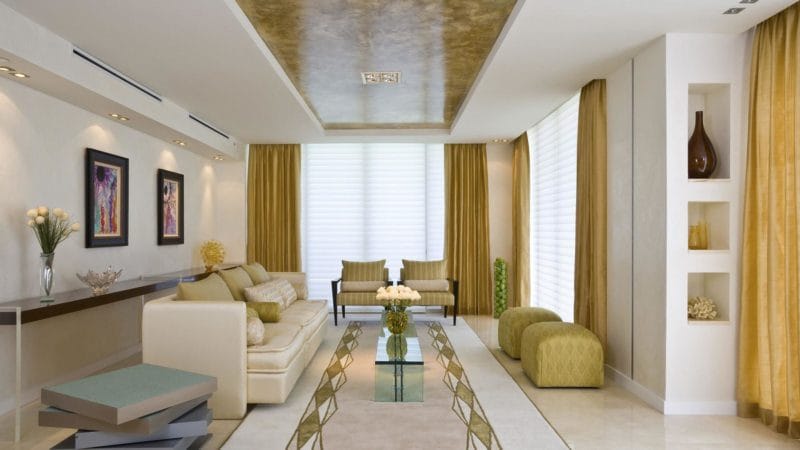 Золотая гостиная: элегантный и роскошный дизайн на 90 фото #28