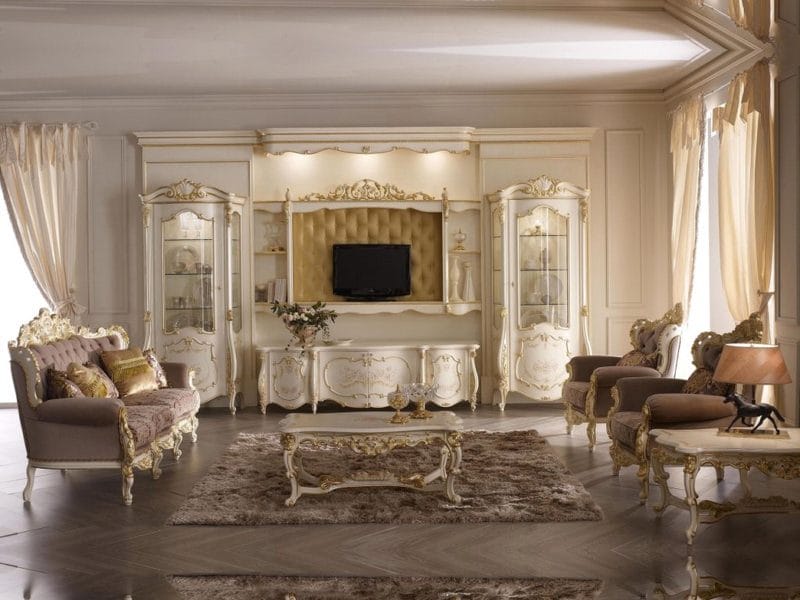 Золотая гостиная: элегантный и роскошный дизайн на 90 фото #52