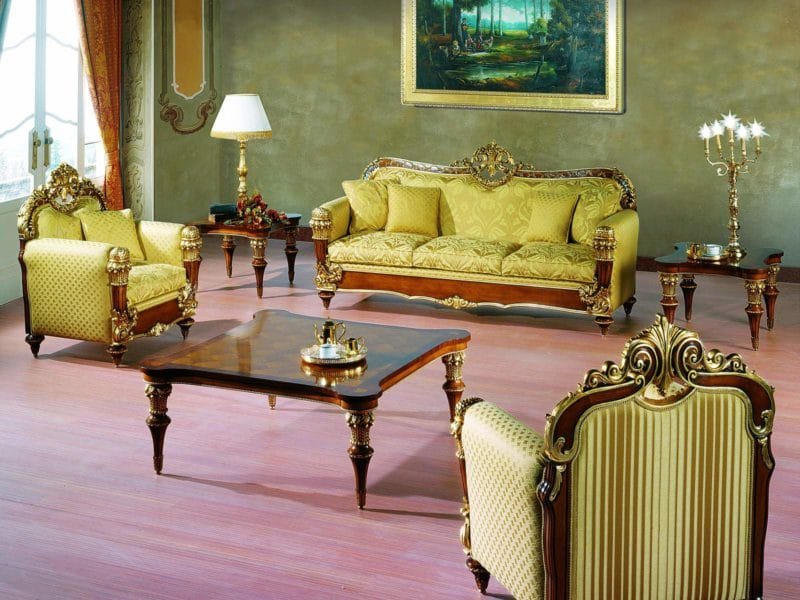 Золотая гостиная: элегантный и роскошный дизайн на 90 фото #11
