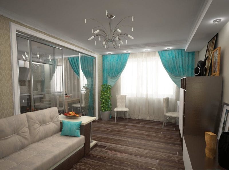 Гостиная бирюзового цвета — фото идей дизайна гостиной в монотонных цветах. #16