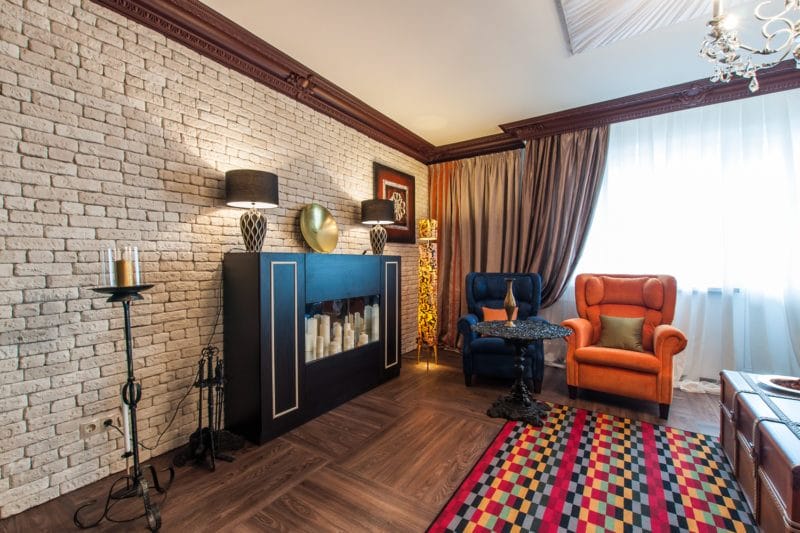 Кирпичная гостиная — 90 фото вариантов необычного декора стен в гостиной #47