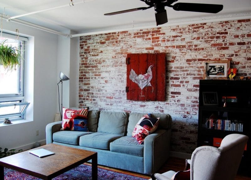 Кирпичная гостиная — 90 фото вариантов необычного декора стен в гостиной #13