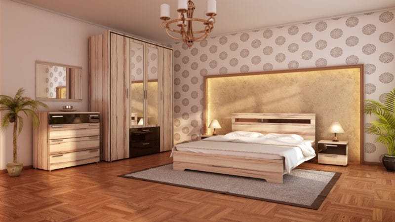 Комбинированные спальни обоями: особенности и хитрости в сочетании (70 фото) #56