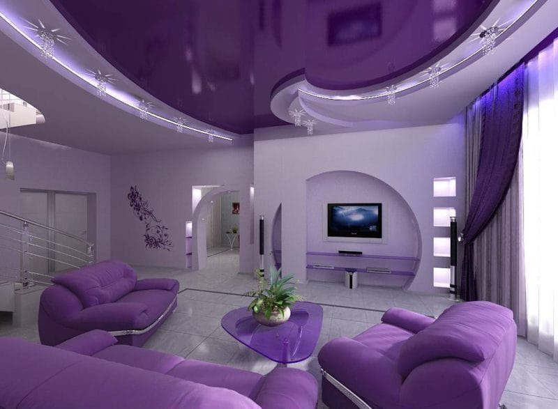 Фиолетовая гостиная — практические советы идеального сочетания (77 фото) #22