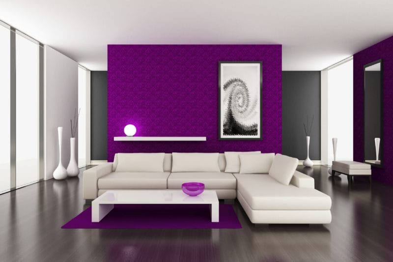 Фиолетовая гостиная — практические советы идеального сочетания (77 фото) #25