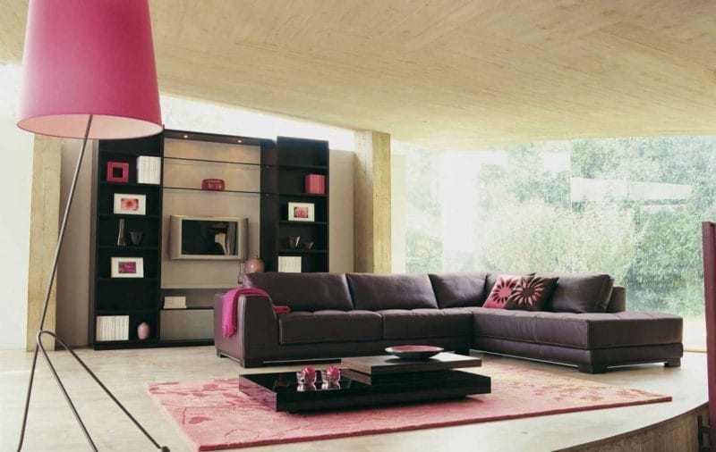 Розовая гостиная — 70 фото нежного дизайна гостиной с розовым оттенком #27