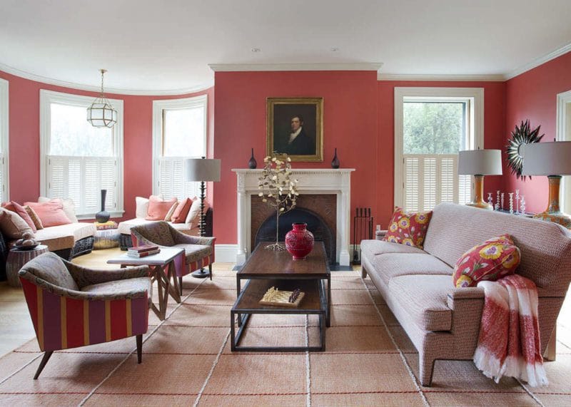 Розовая гостиная — 70 фото нежного дизайна гостиной с розовым оттенком #4