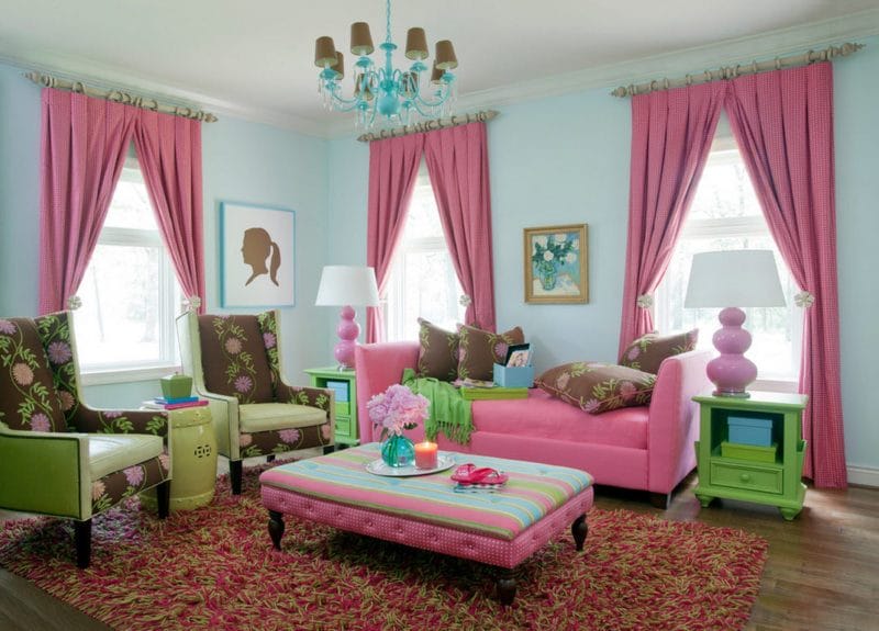 Розовая гостиная — 70 фото нежного дизайна гостиной с розовым оттенком #3