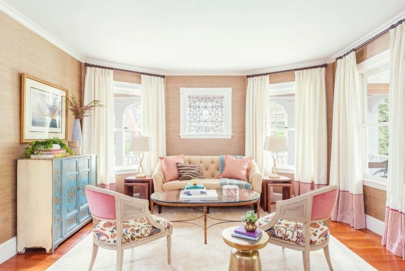 Розовая гостиная — 70 фото нежного дизайна гостиной с розовым оттенком #37