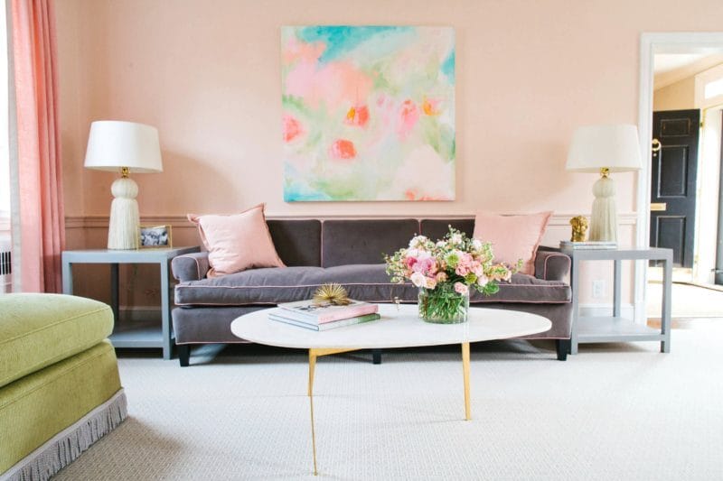 Розовая гостиная — 70 фото нежного дизайна гостиной с розовым оттенком #42