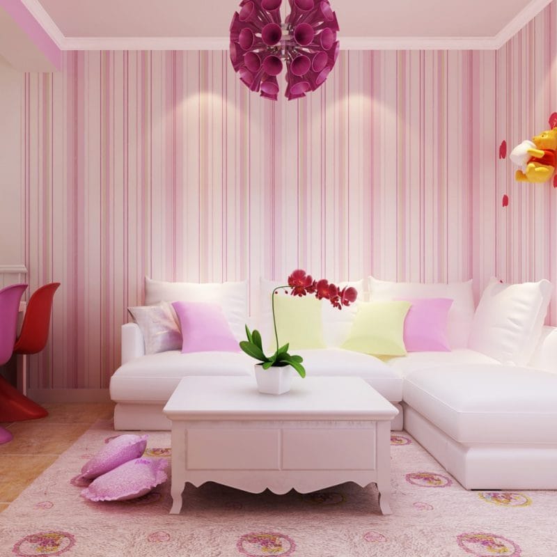 Розовая гостиная — 70 фото нежного дизайна гостиной с розовым оттенком #14