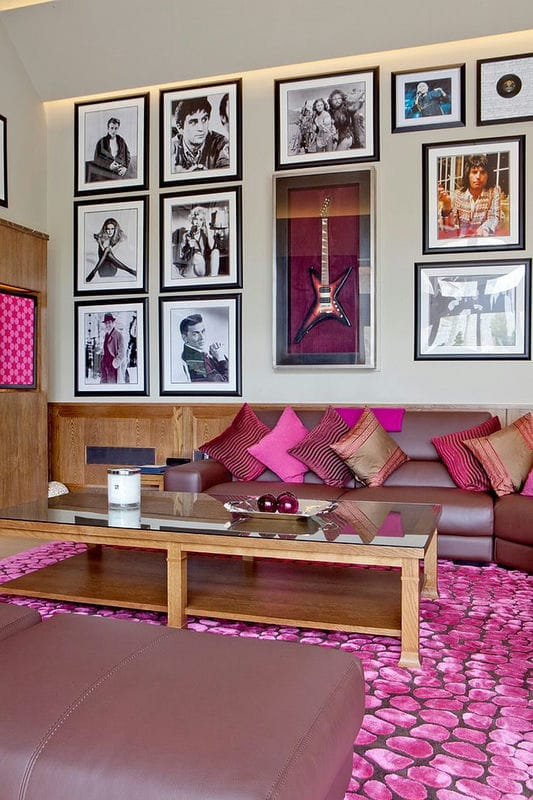 Розовая гостиная — 70 фото нежного дизайна гостиной с розовым оттенком #25