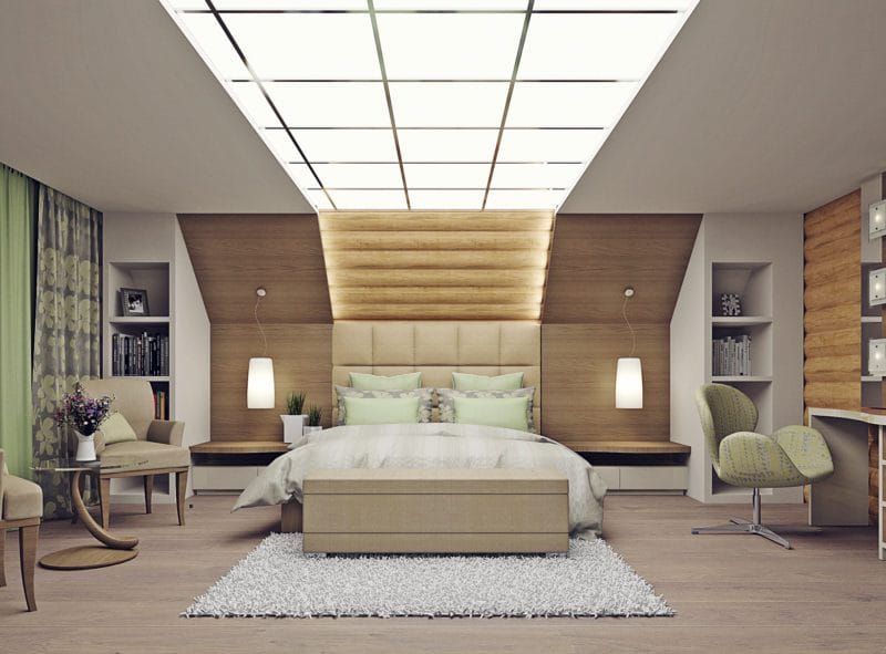 Спальня на мансарде — 70 фото оригинальных идей дизайна. Обзор достоинств такой спальни! #16
