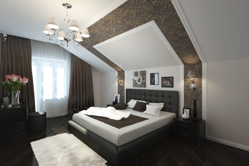 Спальня на мансарде — 70 фото оригинальных идей дизайна. Обзор достоинств такой спальни! #30