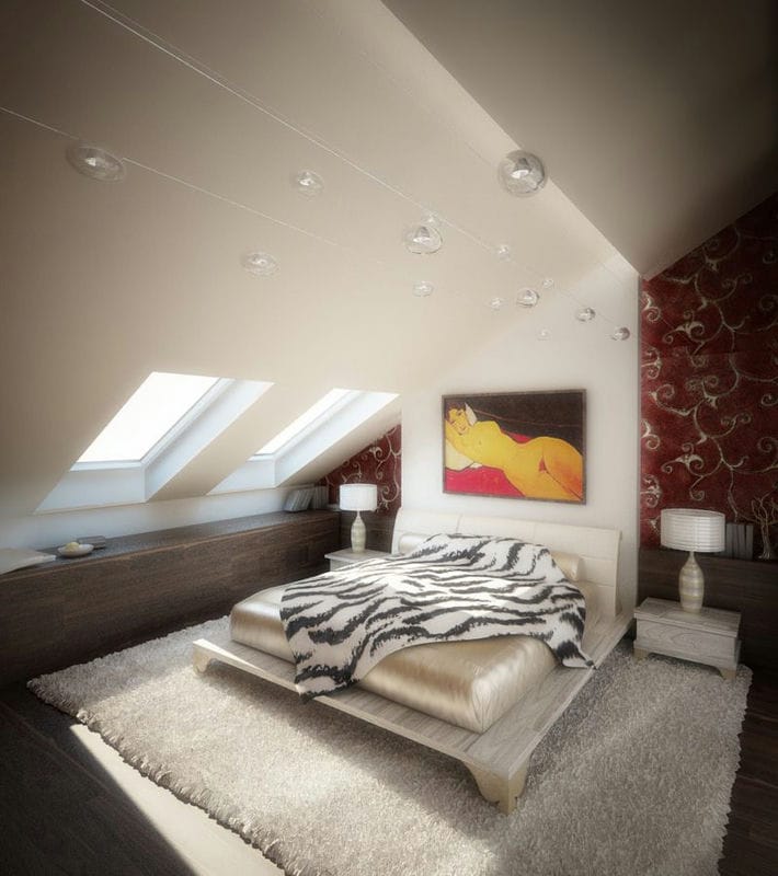 Спальня на мансарде — 70 фото оригинальных идей дизайна. Обзор достоинств такой спальни! #36