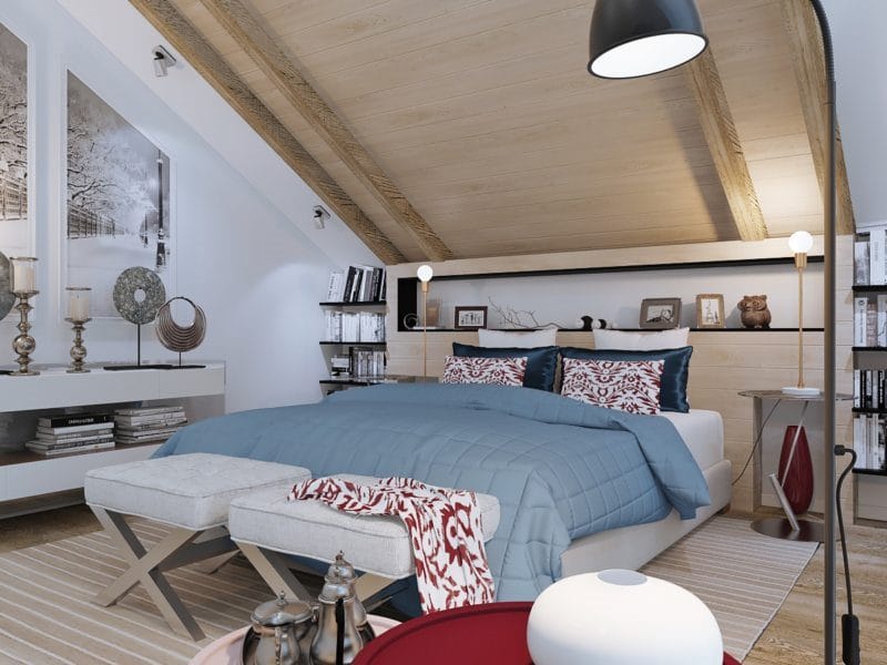 Спальня на мансарде — 70 фото оригинальных идей дизайна. Обзор достоинств такой спальни! #41