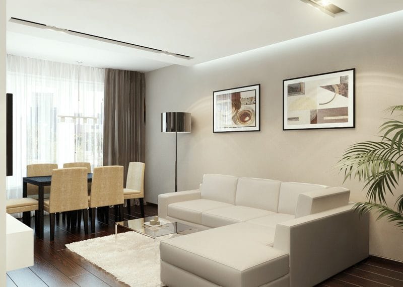 Узкая гостиная — 110 фото уютного и функционального дизайна в узкой комнате #4