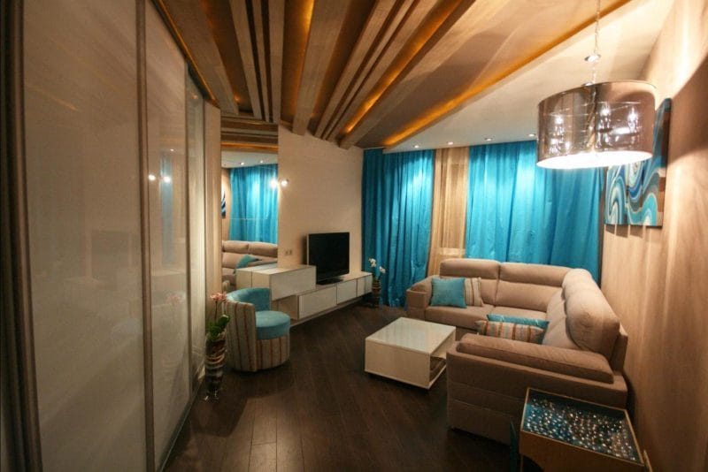 Узкая гостиная — 110 фото уютного и функционального дизайна в узкой комнате #36
