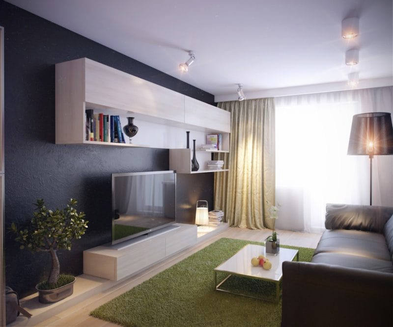 Узкая гостиная — 110 фото уютного и функционального дизайна в узкой комнате #7