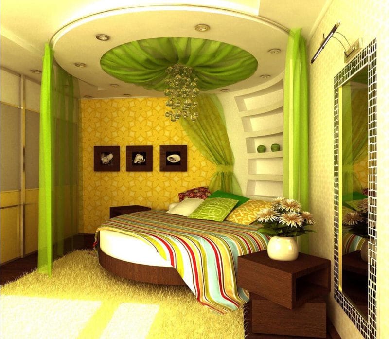 Зеленая спальня: атмосфера уюта и спокойствия. 80 фото вариантов дизайна. #30