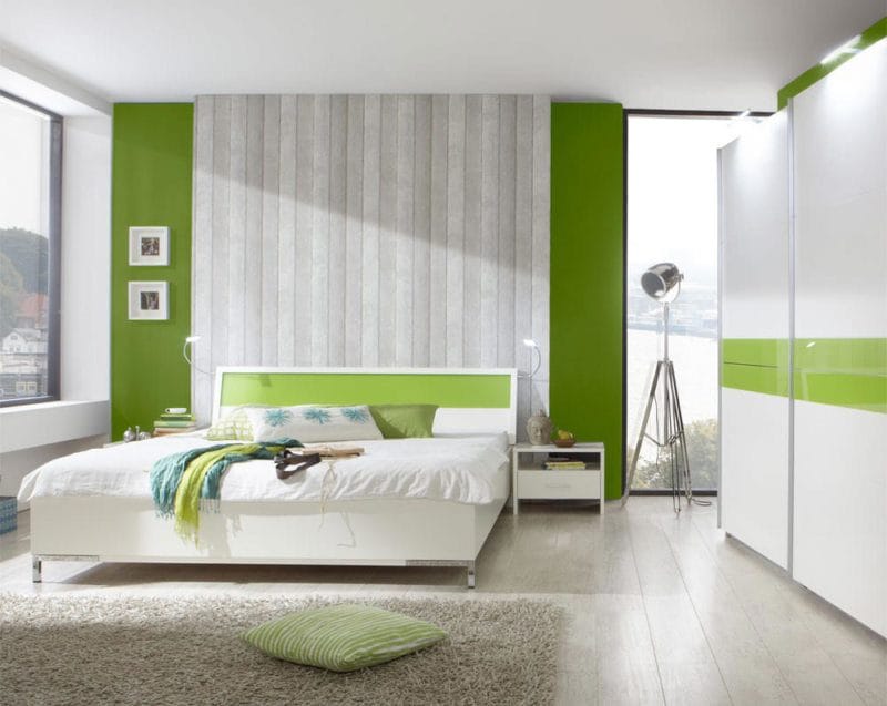 Зеленая спальня: атмосфера уюта и спокойствия. 80 фото вариантов дизайна. #33