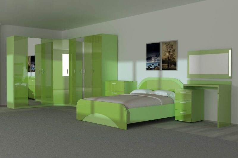 Зеленая спальня: атмосфера уюта и спокойствия. 80 фото вариантов дизайна. #38