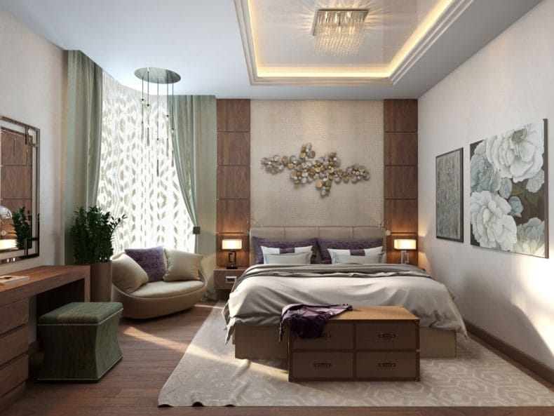 Идеи оформления спальни — дизайн интерьера спальни 2022 года #9