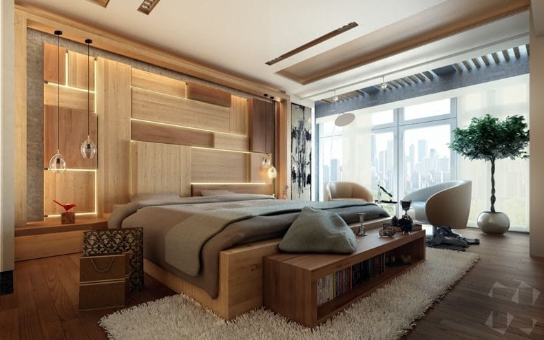Идеи оформления спальни — дизайн интерьера спальни 2022 года #62